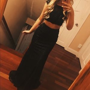 Black Clarisse two-piece prom dress